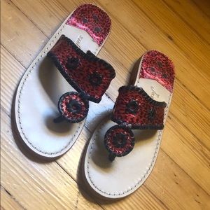 Red Leopard Jack Rogers Sandals